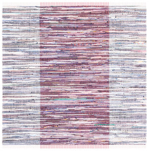 Safavieh Rag Rug 122 Flatweave 100% Cotton Pile Rug Red / Grey 100% COTTON PILE RAR122Q-6SQ
