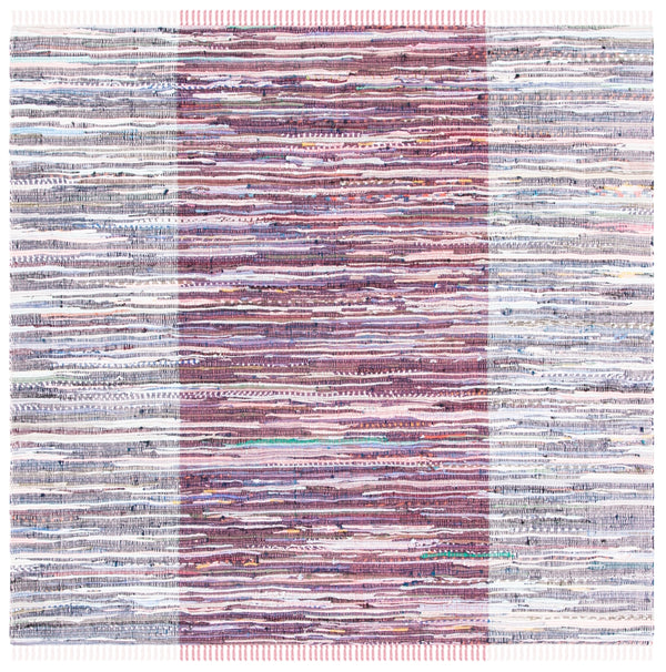 Safavieh Rag Rug 122 Flatweave 100% Cotton Pile Rug Red / Grey 100% COTTON PILE RAR122Q-6SQ