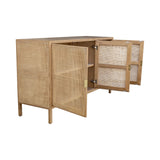 LH Imports Rattan 3 Door Sideboard RAT004B-N