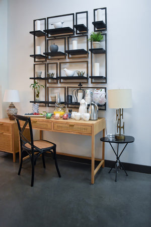 LH Imports Rattan Desk RAT009-N