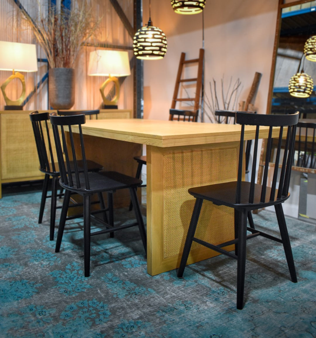LH Imports Rattan Dining Table - Thumbnail 5