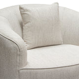 Raven Chair in Light Cream Fabric w/ Brushed Silver Accent Trim by Diamond Sofa