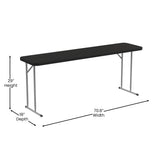 English Elm EE2355 Classic Commercial Grade Rectangular Plastic Folding Table Black EEV-15716