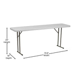 English Elm EE2355 Classic Commercial Grade Rectangular Plastic Folding Table Granite White EEV-15717