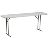 English Elm EE2355 Classic Commercial Grade Rectangular Plastic Folding Table Granite White EEV-15717