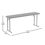 English Elm EE2355 Classic Commercial Grade Rectangular Plastic Folding Table Gray EEV-15718