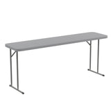 English Elm EE2355 Classic Commercial Grade Rectangular Plastic Folding Table Gray EEV-15718