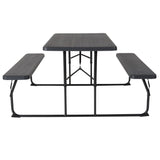 English Elm EE2385 Classic Commercial Grade Folding Picnic Table Charcoal EEV-15748