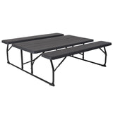 English Elm EE2385 Classic Commercial Grade Folding Picnic Table Charcoal EEV-15748