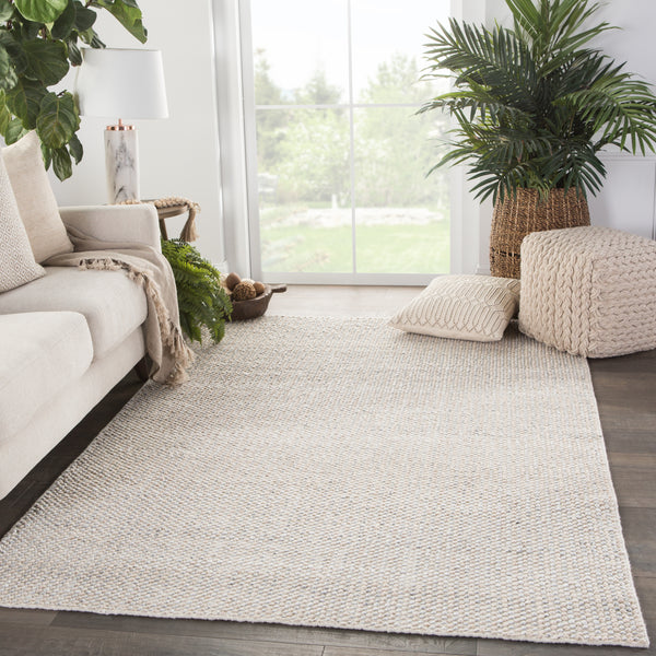 Jaipur Living Limon Indoor/ Outdoor Solid Ivory/ Gray Area Rug (12'X15')
