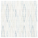 Rd101 Tufted 100% Wool Pile Contemporary Rug Ivory / Blue 100% Wool Pile RD101M-6SQ