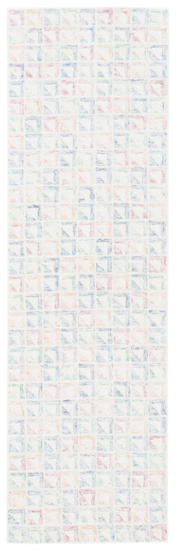 Rd102 Tufted 100% Wool Pile Contemporary Rug Ivory / Blue 100% Wool Pile RD102M-28