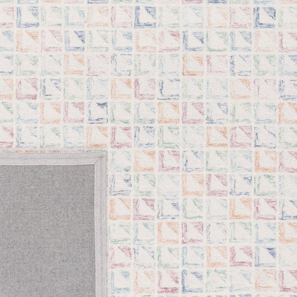 Rd102 Tufted 100% Wool Pile Contemporary Rug Ivory / Blue 100% Wool Pile RD102M-5