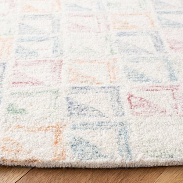 Rd102 Tufted 100% Wool Pile Contemporary Rug Ivory / Blue 100% Wool Pile RD102M-6R