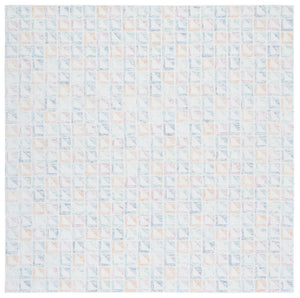 Rd102 Tufted 100% Wool Pile Contemporary Rug Ivory / Blue 100% Wool Pile RD102M-6SQ