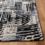 Rodeo Drive 551 Contemporary Hand Tufted 80% Wool, 20% Cotton Rug Black / Ivory