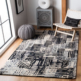 Rodeo Drive 551 Contemporary Hand Tufted 80% Wool, 20% Cotton Rug Black / Ivory