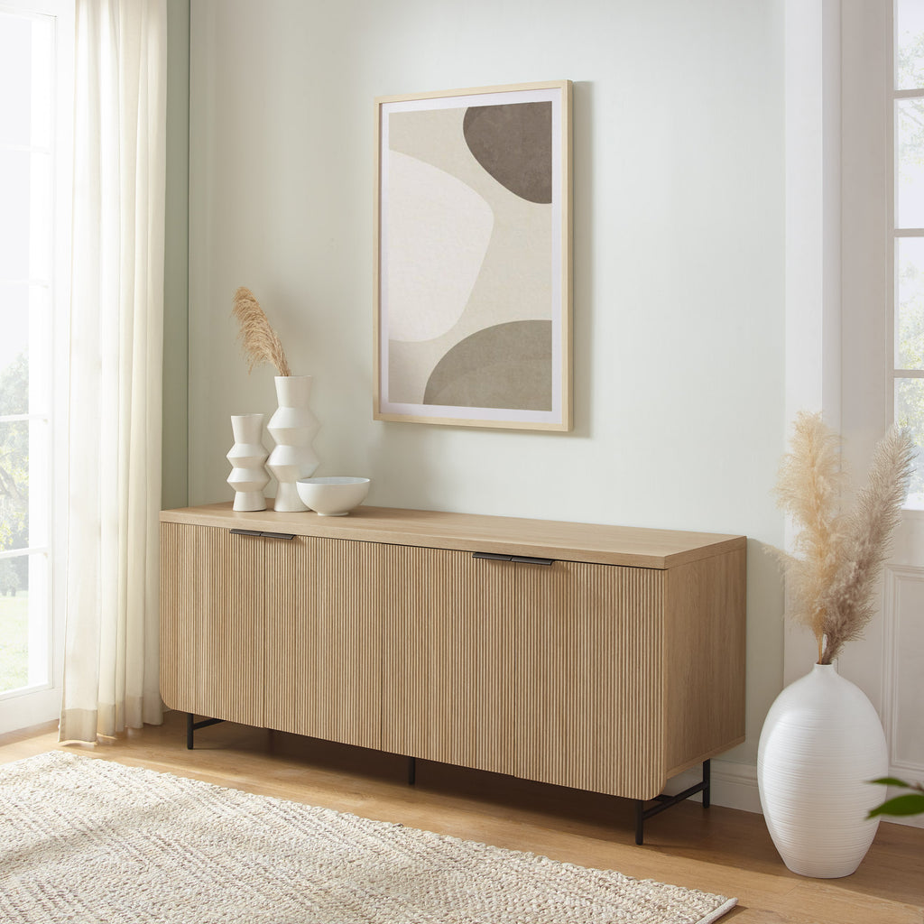 Reema Modern Fluted-Door Sideboard - Stylish Storage Solution for Dini ...