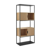 Reema Modern/Contemporary Tall Bookcase with Closed and Open Storage