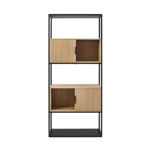 Walker Edison Reema Modern/Contemporary Tall Bookcase with Closed and Open Storage REEH8GCO