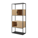 Walker Edison Reema Modern/Contemporary Tall Bookcase with Closed and Open Storage REEH8GCO