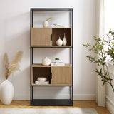 Walker Edison Reema Modern/Contemporary Tall Bookcase with Closed and Open Storage REEH8GCO