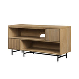 Walker Edison Reema Modern/Contemporary Extendable Media Console with Reeded Doors REEM9ECO