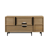 Walker Edison Reema Modern/Contemporary Extendable Media Console with Reeded Doors REEM9ECO