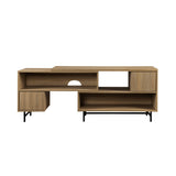 Walker Edison Reema Modern/Contemporary Extendable Media Console with Reeded Doors REEM9ECO