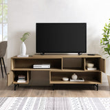 Walker Edison Reema Modern/Contemporary Extendable Media Console with Reeded Doors REEM9ECO