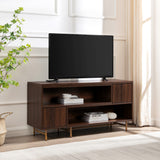 Walker Edison Reema Modern/Contemporary Extendable Media Console with Reeded Doors REEM9EDW