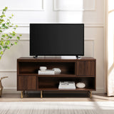 Walker Edison Reema Modern/Contemporary Extendable Media Console with Reeded Doors REEM9EDW