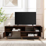 Walker Edison Reema Modern/Contemporary Extendable Media Console with Reeded Doors REEM9EDW