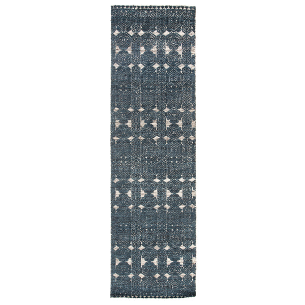 Jaipur Living Abelle Hand-Knotted Medallion Teal/ White Runner Rug (3'X10')