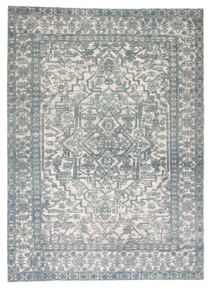 Jaipur Living Tulip Hand-Knotted Medallion Blue/ Ivory Area Rug (5'X8')