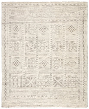 Jaipur Living Jadene Hand-Knotted Geometric White/ Light Gray Area Rug (9'X13')