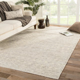 Jaipur Living Abelle Hand-Knotted Medallion Gray/ Beige Area Rug (9'X13')