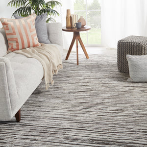 Jaipur Living Ramsay Hand-Knotted Striped Dark Gray/ Ivory Area Rug (10'X14')