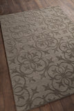 Chandra Rugs Rekha 100% Wool Hand-Woven Trasitional Rug Taupe/Charcoal 9' x 13'