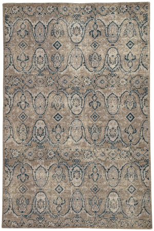 Jaipur Living Williamsburg Hand-Knotted Medallion Gray/ Navy Area Rug (10'X14')