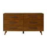 Emery Pecan 6 Drawer Dresser