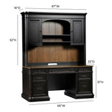 Roanoke Black Credenza & Hutch SET