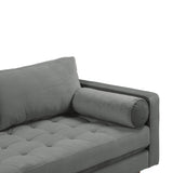 Cave Ash Gray Velvet Loveseat