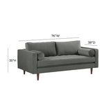 Cave Ash Gray Velvet Loveseat