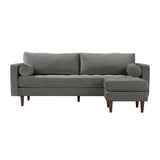 Cave Ash Gray Velvet Sectional