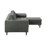 Cave Ash Gray Velvet Sectional