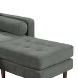 Cave Ash Gray Velvet Sectional