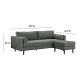 Cave Ash Gray Velvet Sectional