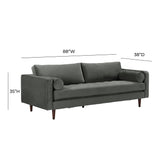 Cave Ash Gray Velvet Sofa