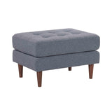 Cave Navy Tweed Ottoman